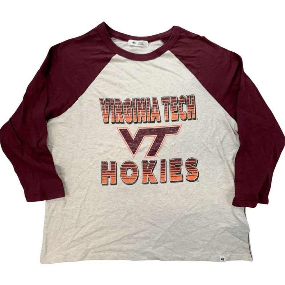 Virginia Tech Hokies 47‎ Brand Womens Baseball T-Shirt Large Maroon